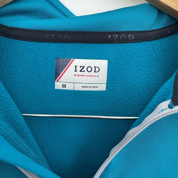 IZOD Golf Crewneck Pullover 1/4 Zip Up Sweater Men's Size M Blue - Picture 3 of 5